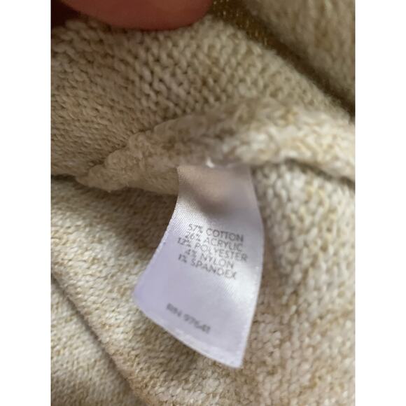 J.Jill Beige V Neck Cream Long Sleeve Soft Small Women's Sweater - Picture 4 of 5